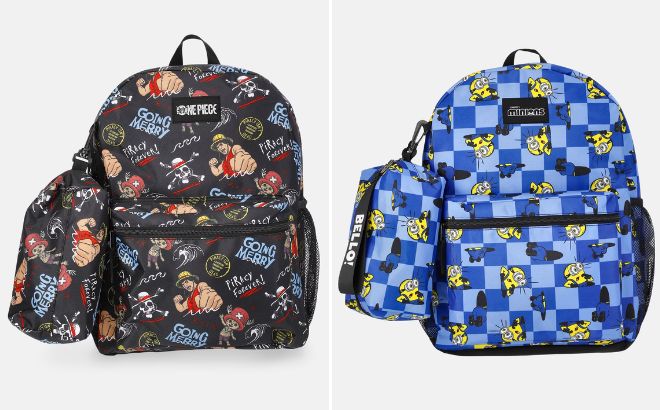 Allover Printed Backpack with Pencil Pouch Allover Printed Backpack with Pencil Pouch