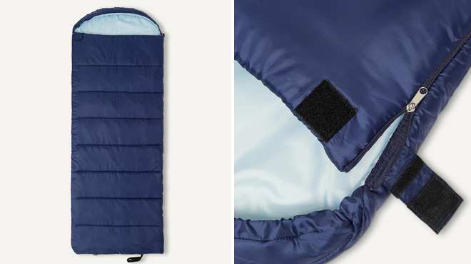 Amazon Basics Sleeping Bag 50F Navy Blue