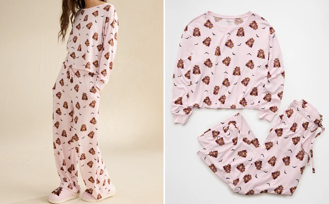 American Eagle Halloween Luxe Plush Pajama Set