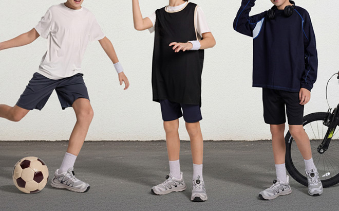Athletic Basketball Boys Shorts 5 Pack