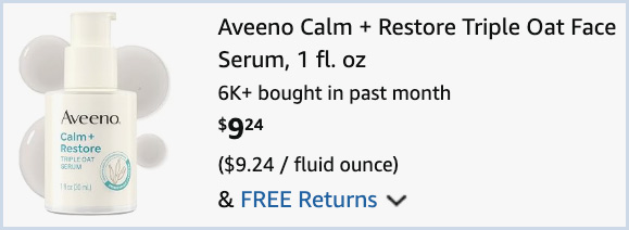 Aveeno Face Serum at Checkout