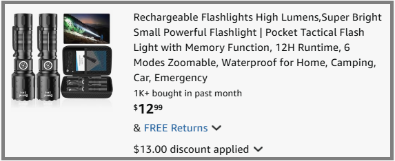 BANRAL Rechargeable Flashlight Checkout Page BANRAL Rechargeable Flashlight Checkout Page