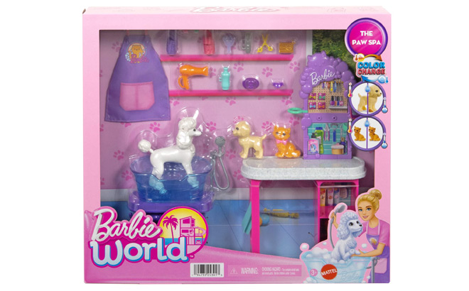 Barbie 21 Piece World Paw Spa Playset Barbie 21 Piece World Paw Spa Playset