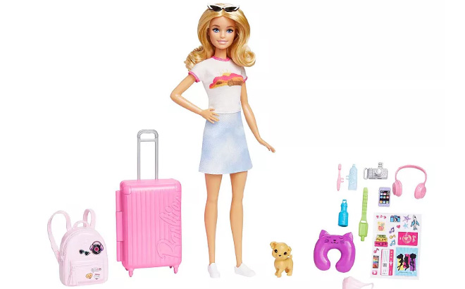 Barbie Doll Puppy Travel Set