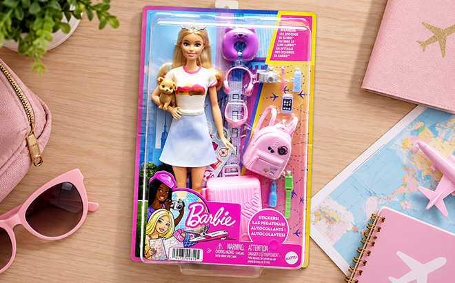 Barbie Doll and Puppy Travel Set