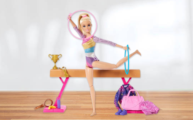 Barbie Gymnastics Playset with Blonde Fashion Doll