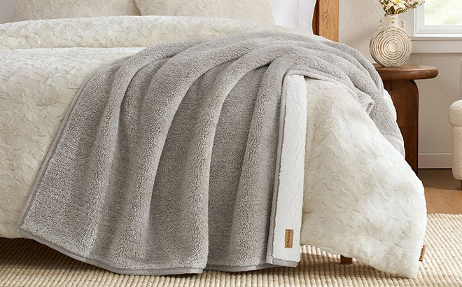 Bearpaw Willow Melange Sherpa Throw Blanket