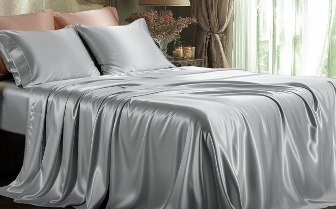 Bedsure 4 Piece Full Size Satin Sheet Set Bedsure 4 Piece Full Size Satin Sheet Set