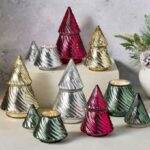 Better Homes Gardens 1 Wick Glass Christmas Tree Candle Old Fashioned Candy Cane