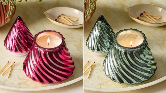Better Homes Gardens 1 Wick Glass Christmas Tree Candle Old Fashioned Candy Cane 8 oz Better Homes Gardens 1 Wick Glass Christmas Tree Candle Old Fashioned Candy Cane 8 oz