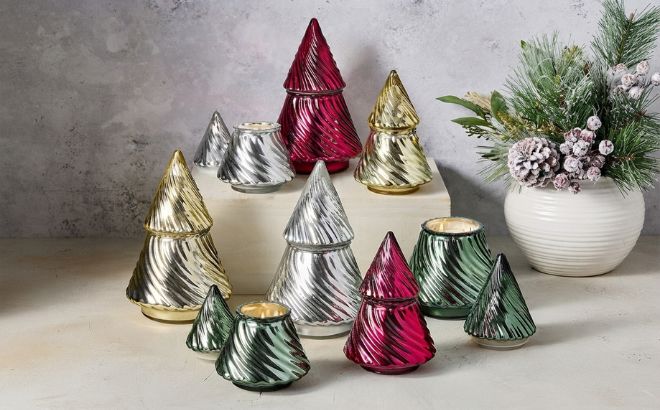 Better Homes Gardens 1 Wick Glass Christmas Tree Candle Old Fashioned Candy Cane Better Homes Gardens 1 Wick Glass Christmas Tree Candle Old Fashioned Candy Cane