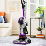 Bissell Power Force Helix Pet Deluxe Bagless Upright Vacuum on the Floor
