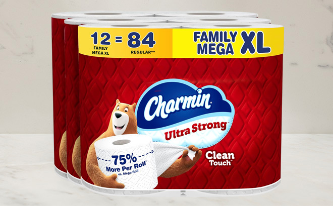 Charmin Ultra Strong Clean Touch Toilet Paper 12 Family Mega XL Rolls