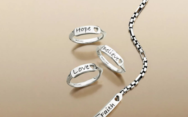 Christian James Silver Message Rings Christian James Silver Message Rings