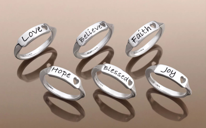 Christian James by Scott Grimes Sterling Silver Message Rings Christian James by Scott Grimes Sterling Silver Message Rings
