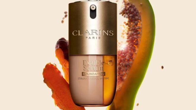 Clarins DOUBLE SERUM Foundation Luminous Foundation with Skincare Benefits