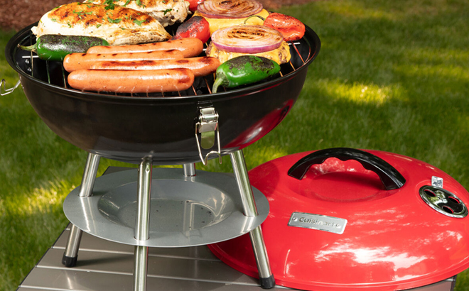 Cuisinart 14 Inch Portable Charcoal Grill in Red and Black Cuisinart 14 Inch Portable Charcoal Grill in Red and Black