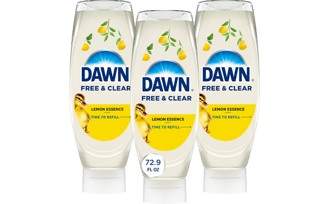 Dawn FreeClear EZ Squeeze Dish Soap Dishwashing Liquid Lemon 3 Pack Dawn FreeClear EZ Squeeze Dish Soap Dishwashing Liquid Lemon 3 Pack