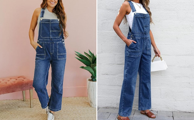 Denim Bib Adjustable Strap Casual Jumpsuits Denim Bib Adjustable Strap Casual Jumpsuits