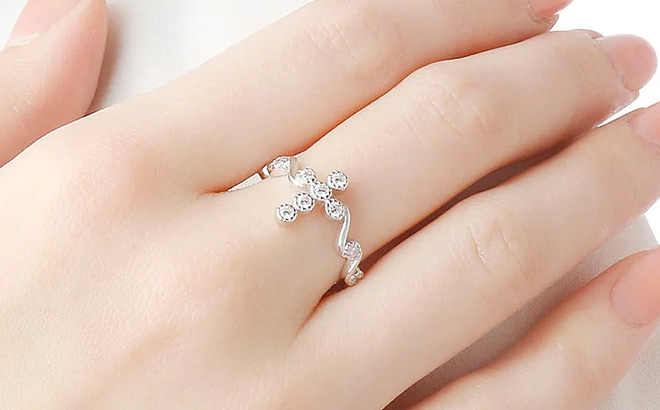 Diamonique 0 45 cttw Cross Ring