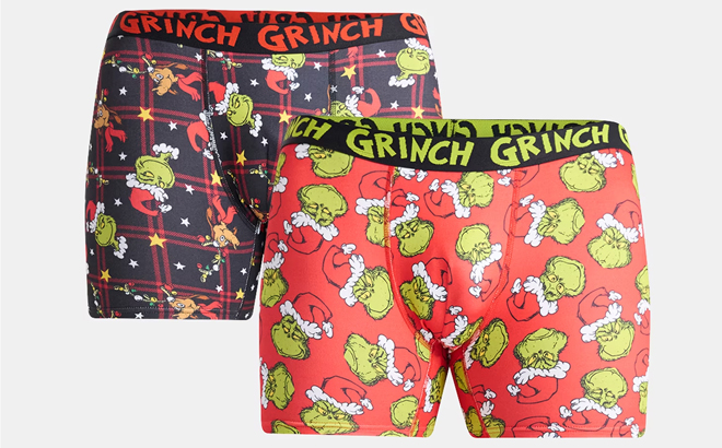 Dr Seuss The Grinch Mens Boxer Briefs 2 Pack Dr Seuss The Grinch Mens Boxer Briefs 2 Pack