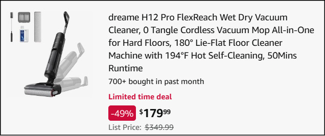 Dreame H12 Pro FlexReach Wet Dry Vacuum Cleaner Checkout Dreame H12 Pro FlexReach Wet Dry Vacuum Cleaner Checkout