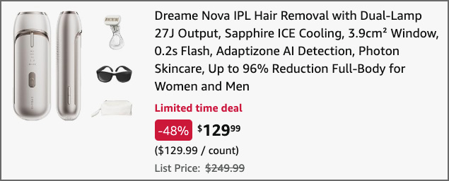 Dreame Nova IPL Hair Removal at Checkout Dreame Nova IPL Hair Removal at Checkout