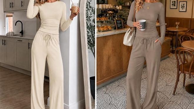 Ekouaer Womens 2 Piece Lounge Set