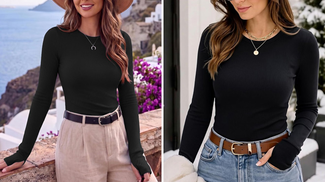 Ekouaer Womens Long Sleeve Shirts