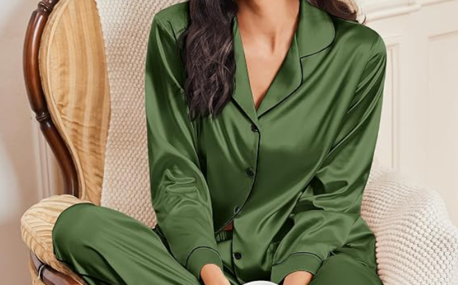 Ekouaer Womens Satin Pajama Set Ekouaer Womens Satin Pajama Set