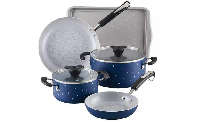 Farberware Disney Bon Voyage 7 Piece Ceramic Nonstick Cookware Set