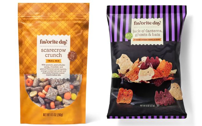 Favorite Day Fall Harvest Scarecrow Crunch Trail Mix and Halloween Fright Bites Tortilla Chips Favorite Day Fall Harvest Scarecrow Crunch Trail Mix and Halloween Fright Bites Tortilla Chips