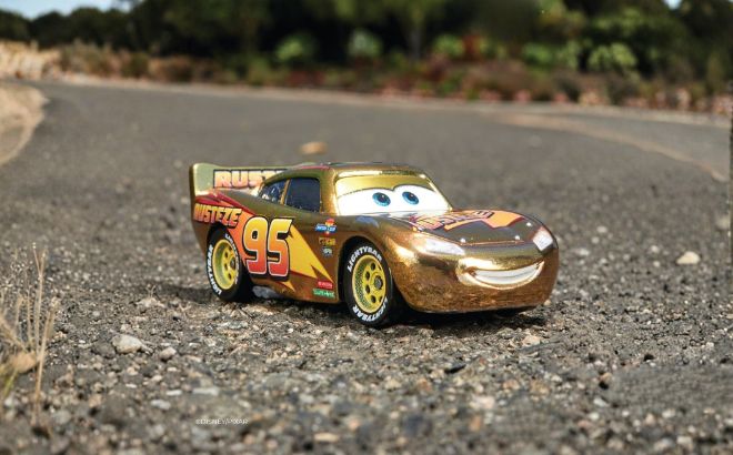 Free Gold Lightning McQueen die cast car