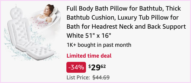 Full Body Bath Pillow at Checkout