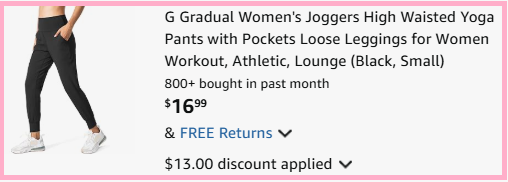 G Gradual Womens Jogger Pants with Pockets Checkout Page