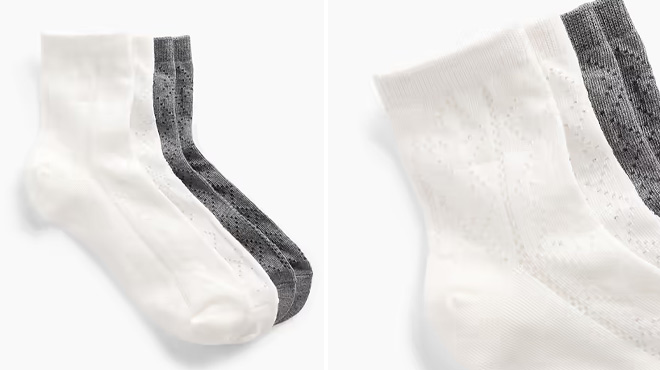 GAP Factory Pointelle Quarter Crew Socks
