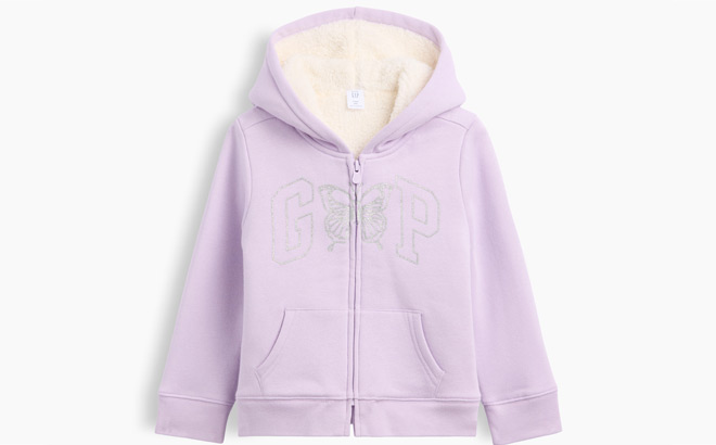 GAP Factory Toddler Sherpa Lined Logo Zip Hoodie