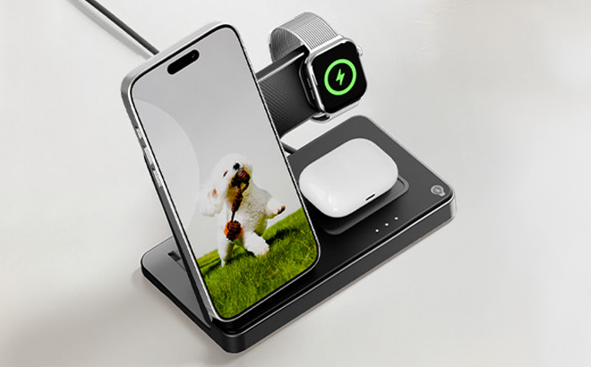 GETPALS Wireless Charger iPhone Charging Station on a Table