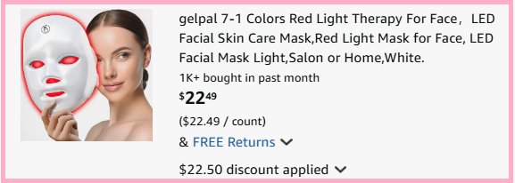 Gelpal LED Red Light Therapy Mask Checkout Page Gelpal LED Red Light Therapy Mask Checkout Page