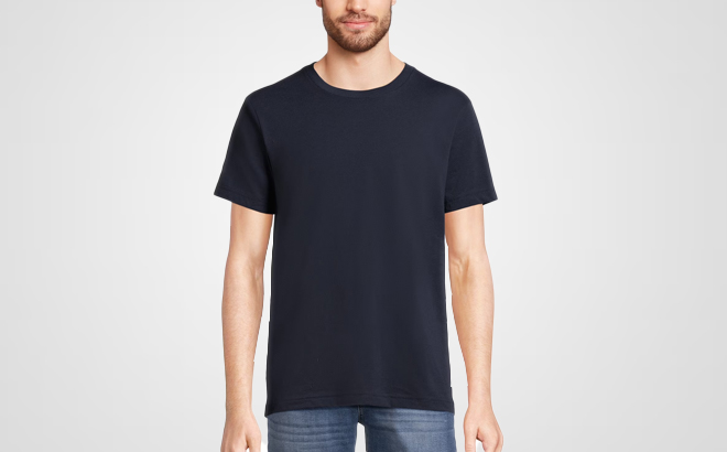 George Mens Classic Fit Crewneck Tee in Navy