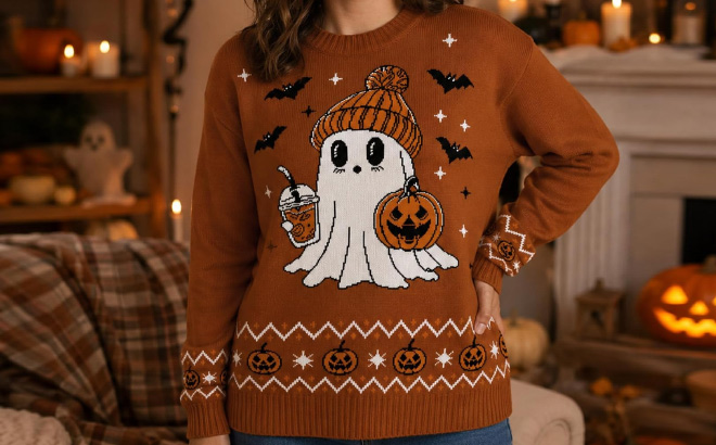 Ghost Pumpkin Costume Knit Pullover Ghost Pumpkin Costume Knit Pullover