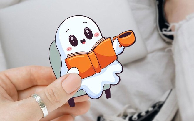 Ghost Reading Book Sticker 3 Piece Pack Ghost Reading Book Sticker 3 Piece Pack