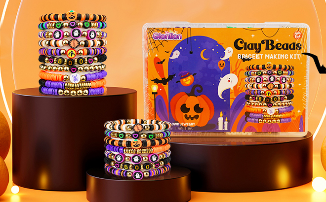 Gionlion 3500 Piece Halloween Clay Beads Bracelet Making Kit