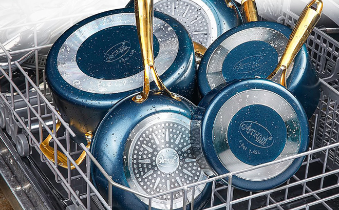 Gotham Steel 12 Piece Ceramic Nonstick Cookware Set in Navy