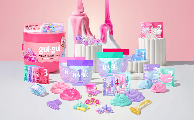 Gui Gui Mega Slime Haul 50 Pieces on the Table Gui Gui Mega Slime Haul 50 Pieces on the Table