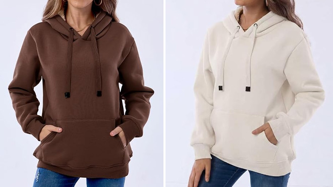 Haellun Fleece Sherpa Lined Pullover Hooded Sweatshirts