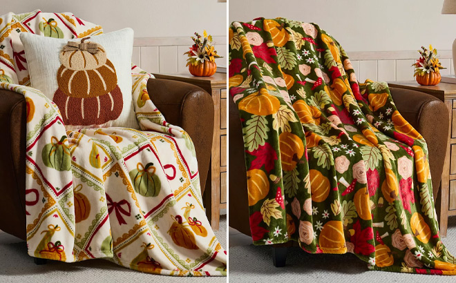 Hallmark Printed Plush Throws Hallmark Printed Plush Throws