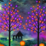 Halloween 6 Feet Lighted Black Tree 2 Pack