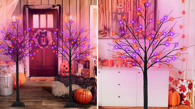 Halloween Lighted Tree 2 Pack