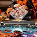 Halloween Reusable Sticker Books 3 Pack in USe